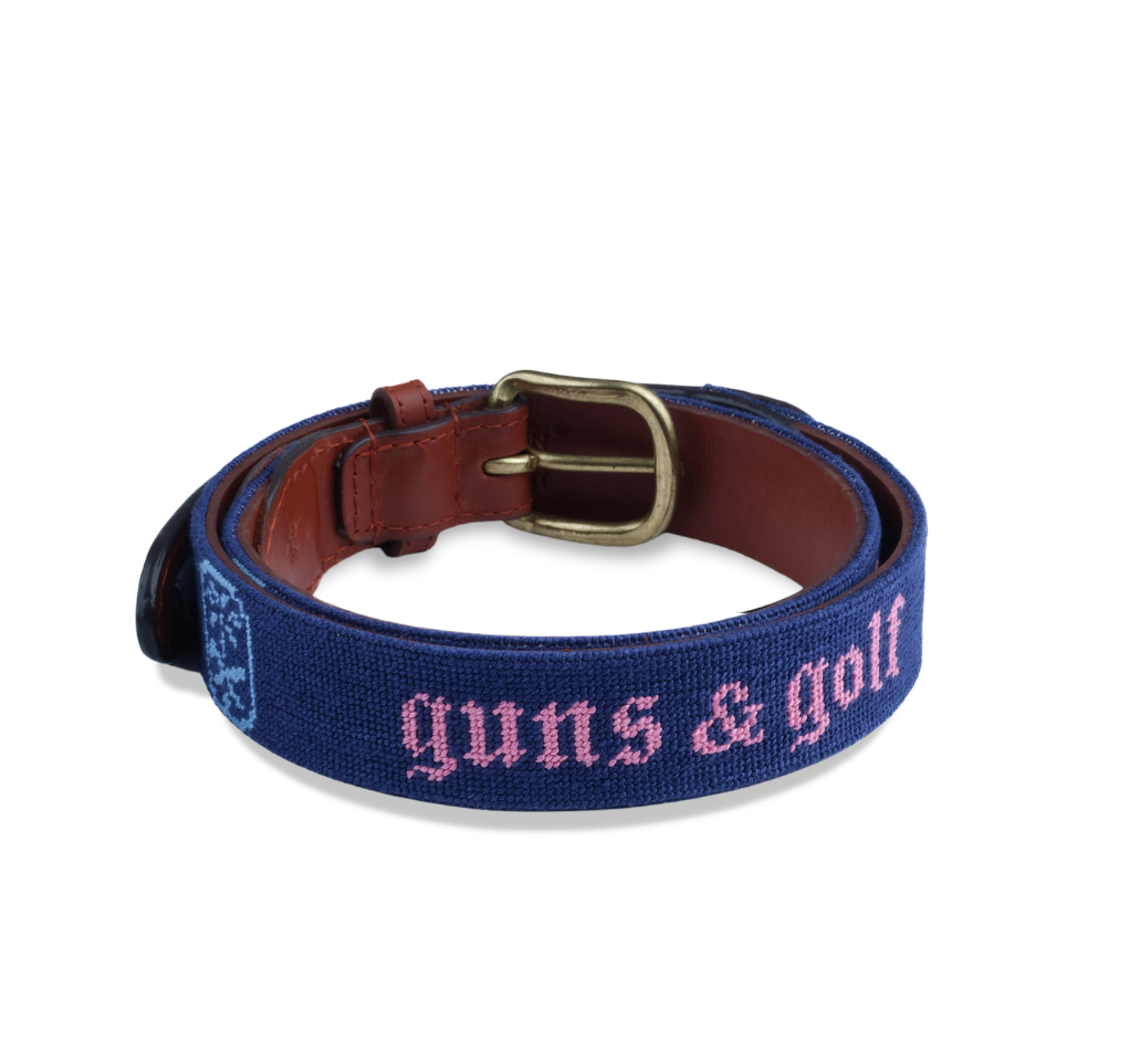 Needlepoint Golf Belt | Smathers & Branson Leather