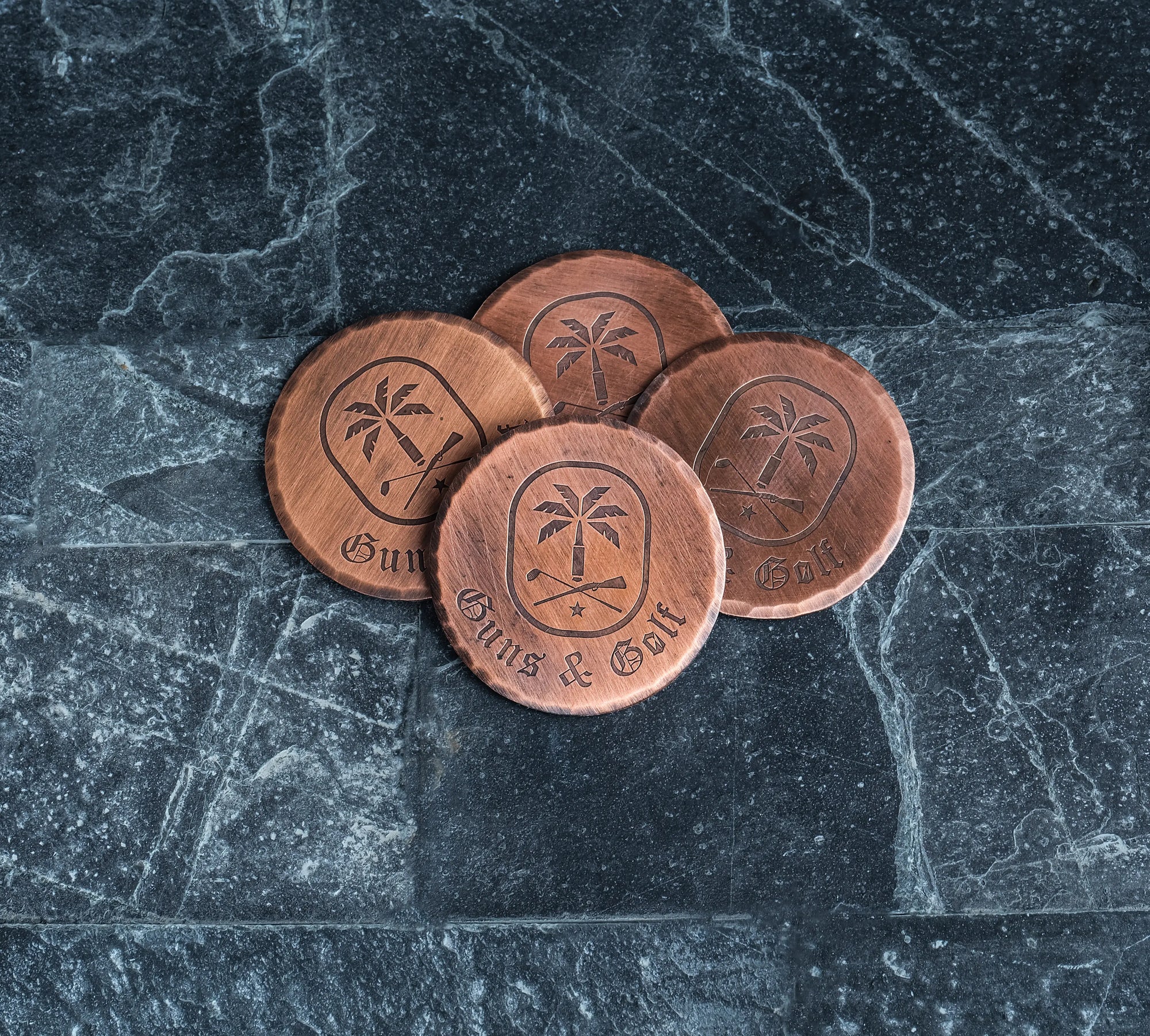 Ball Marker in Copper - Guns and Golf