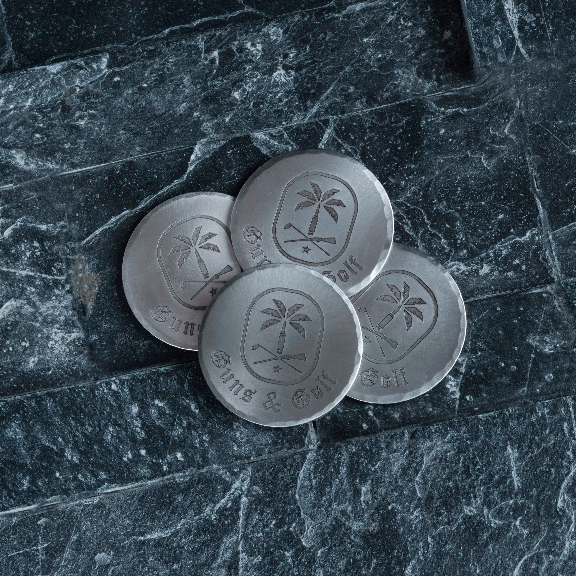 Ball Marker in Stainless Steel - Guns and Golf