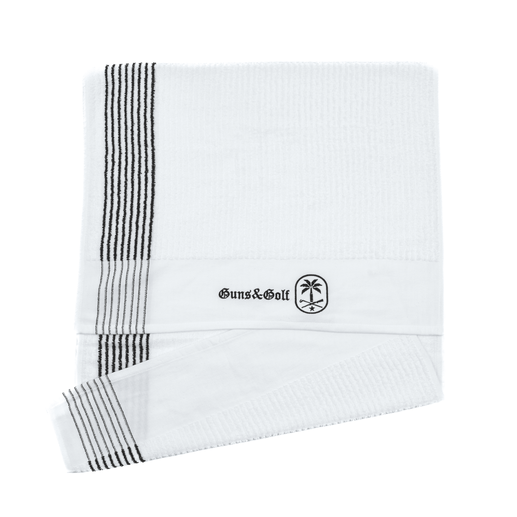 Caddy Towel in White/Black - Guns and Golf