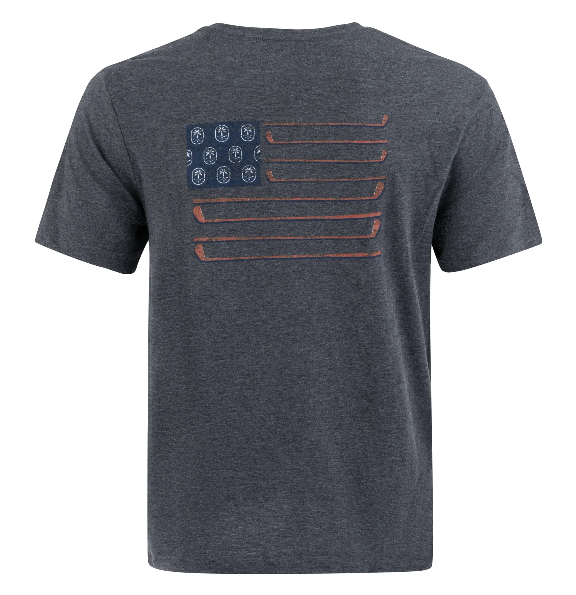 Flag T-Shirt in Heather Charcoal - Guns and Golf