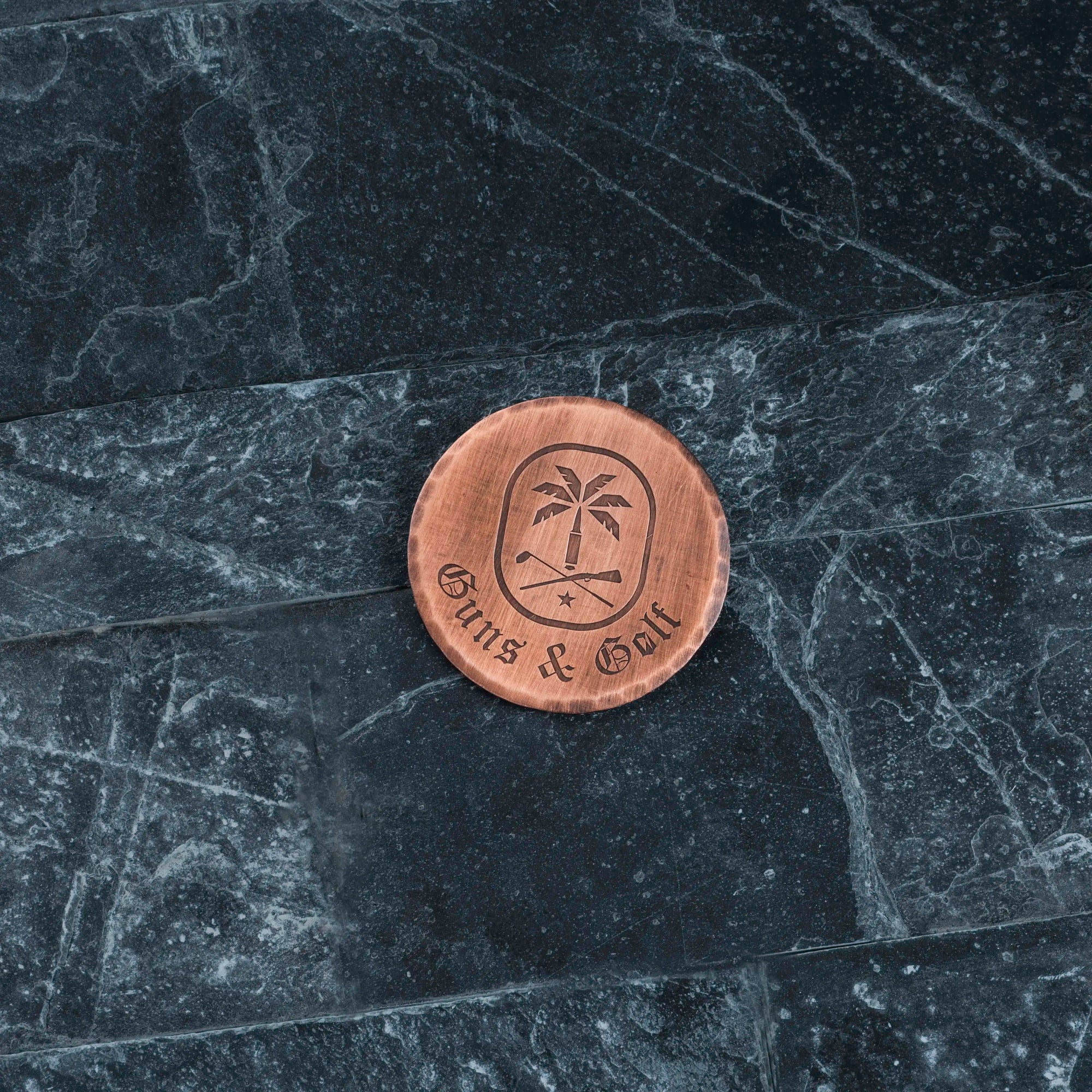 Ball Marker in Copper - Guns and Golf