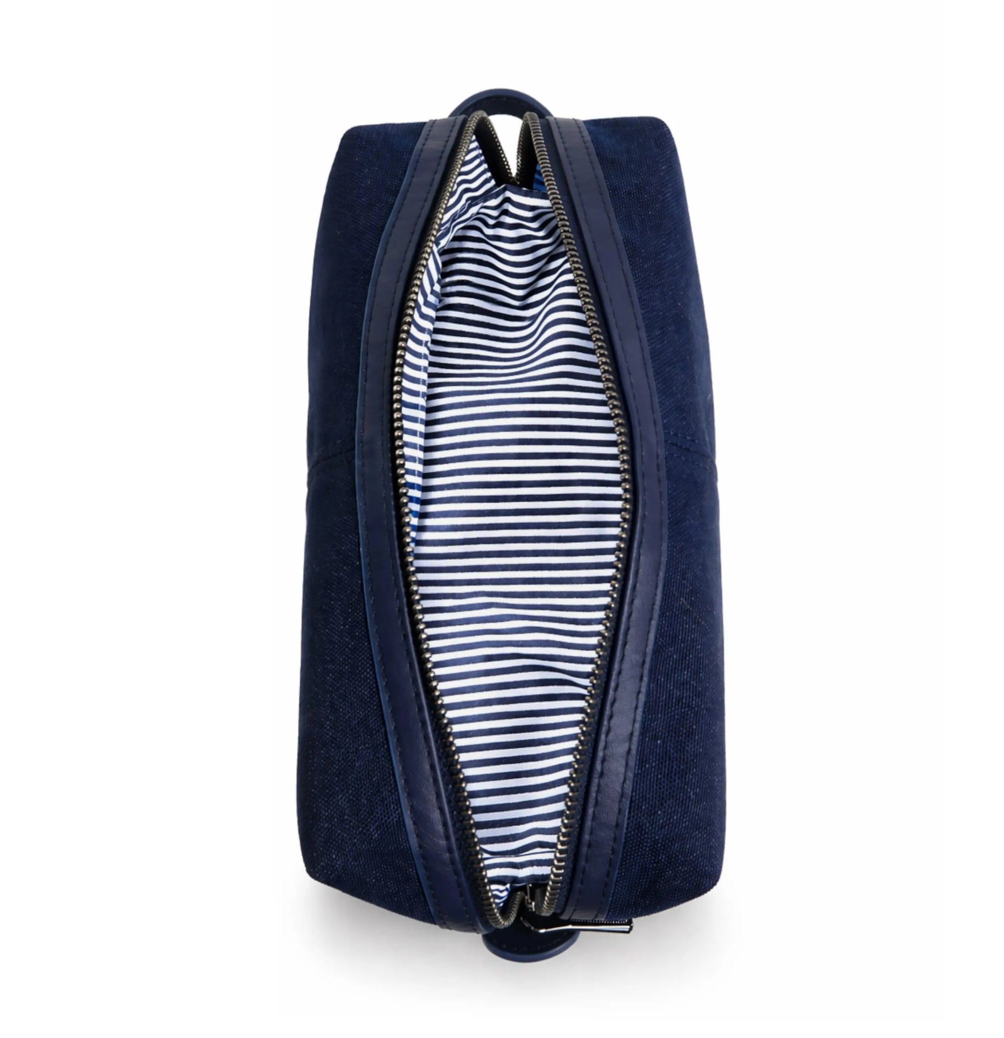 The Holderness &amp; Bourne Littler Dopp Kit in Navy with Cyan Blue