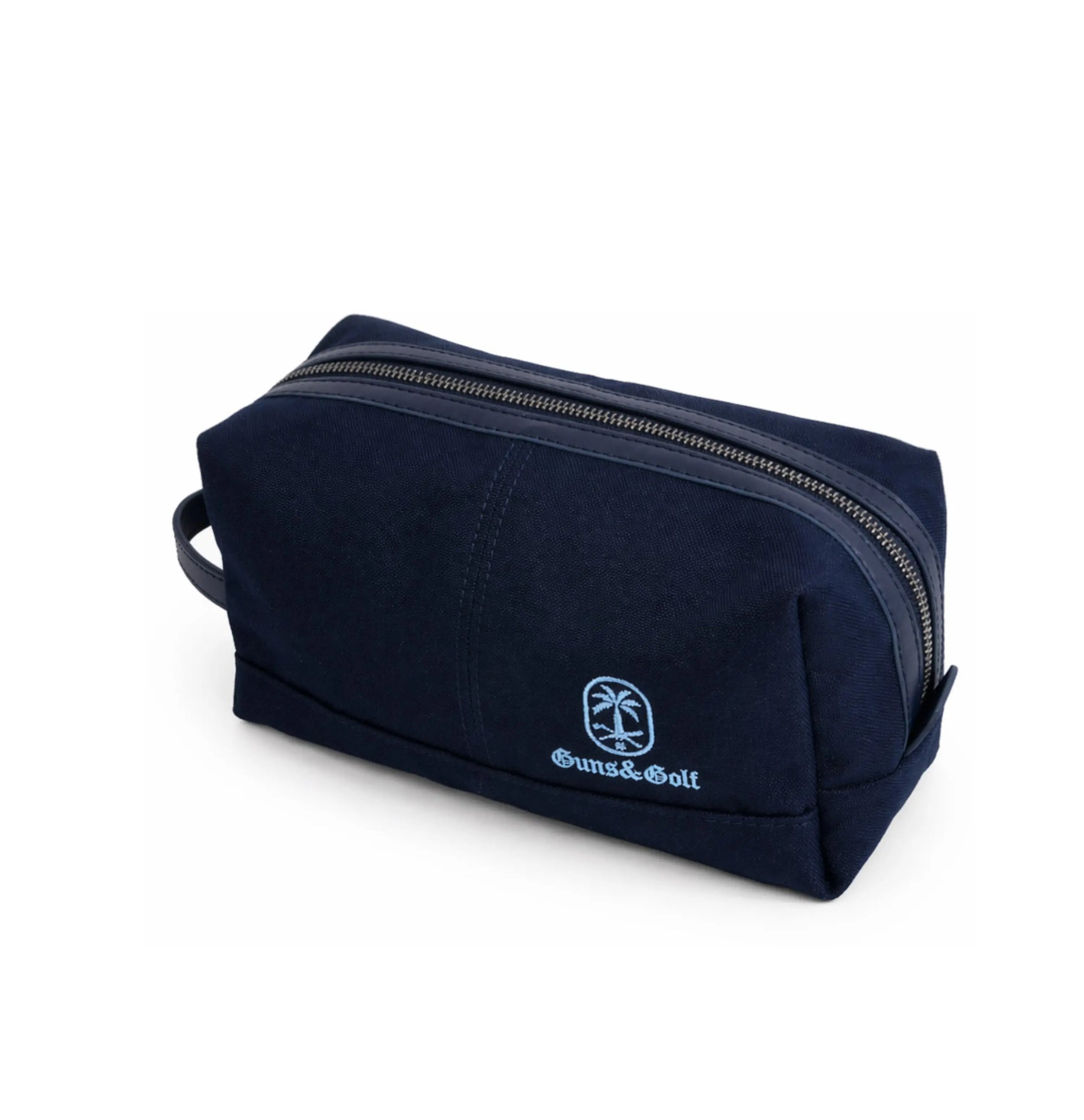 The Holderness &amp; Bourne Littler Dopp Kit in Navy with Cyan Blue